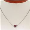 Image 3 : New 18kt White Gold 1.13 ctw GIA Pink Sapphire and Diamond Pendant Necklace