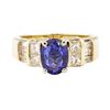 Image 2 : 2.41 ctw Blue Sapphire And Diamond Ring - 14KT Yellow Gold