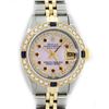 Image 1 : Rolex Ladies 2 Tone Yellow Gold Pink MOP Ruby & Sapphire Datejust Wriswatch