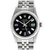 Image 2 : Rolex Mens Stainless Steel 36mm Black Diamond Dial Datejust Wristwatch