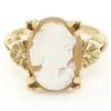 Image 4 : Vintage 14kt Yellow Gold Carved Shell Cameo Floral Ring