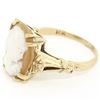 Image 5 : Vintage 14kt Yellow Gold Carved Shell Cameo Floral Ring