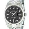 Image 2 : Rolex Mens Stainless Rhodium Diamond 36MM Datejust Wristwatch