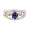 Image 2 : 1.67 ctw Blue Sapphire And Diamond Ring - 18KT White Gold