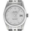 Image 1 : Rolex Mens Stainless Steel Silver Diamond Datejust Wristwatch
