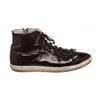 Image 2 : Burberry Black Patent Leather High Top Lace Front Sneakers 36