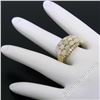 Image 7 : 14kt Yellow Gold 1.80 ctw Oval Cabochon Opal and Round Diamond Wide Band Cluster
