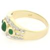 Image 9 : Petite 14K TT Gold 0.68 ctw 3 Cabochon Emerald & Diamond Accented Cocktail Ring