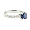 Image 1 : 2.02 ctw Round Brilliant Blue Sapphire And Diamond Ring - 14KT White Gold
