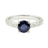 Image 2 : 2.02 ctw Round Brilliant Blue Sapphire And Diamond Ring - 14KT White Gold