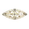 Image 1 : 0.20 ctw Diamond Hand Made Vintage Brooch - 14KT Yellow and White Gold