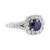 Image 1 : 2.20 ctw Sapphire And Diamond Ring - 14KT White Gold