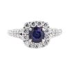 Image 2 : 2.20 ctw Sapphire And Diamond Ring - 14KT White Gold