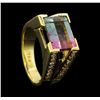 Image 4 : 4.10 ctw Tourmaline And Diamond Ring - 18KT Yellow Gold