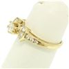 Image 5 : 14k Yellow Gold Petite 0.42 ctw Round Diamond Engagement Ring w/ Channel Accents
