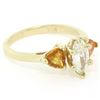 Image 3 : 14kt Yellow Gold 1.62 ctw Diamond and Yellow Sapphire 3 Stone Ring