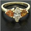 Image 6 : 14kt Yellow Gold 1.62 ctw Diamond and Yellow Sapphire 3 Stone Ring
