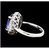 Image 3 : 3.96 ctw Tanzanite and Diamond Ring - 14KT White Gold