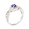 Image 4 : 1.43 ctw Blue Sapphire And Diamond Ring - 18KT White Gold
