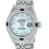 Image 2 : Rolex Ladies Stainless Steel Blue MOP Diamond & Sapphire 26MM Datejust Wristwatc