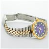 Image 8 : Rolex Mens 2 Tone 14K Blue Vignette String Pyramid Diamond Datejust Wristwatch