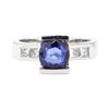 Image 2 : 2.28 ctw Sapphire And Diamond Ring - 18KT White Gold