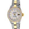 Image 2 : Rolex Ladies 2 Tone Yellow Gold 18K Gold Bezel Silver Diamond 26MM Datejust Wris