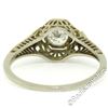 Image 7 : Antique Art Deco 18kt White Gold 0.46 ctw European Diamond Solitaire Filigree En