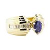 Image 1 : 1.52 ctw Sapphire and Diamond Ring - 14KT Yellow Gold