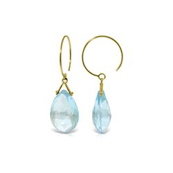 Genuine 10.20 ctw Blue Topaz Earrings 14KT Yellow Gold - REF-23K5V