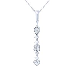 0.97 CTW Princess Diamond Necklace 14K White Gold - REF-133W9H