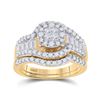 Image 1 : Princess Diamond Bridal Wedding Ring Band Set 1-1/4 Cttw 14kt Yellow Gold - REF-112H5R