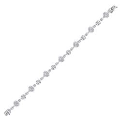 Womens Princess Diamond Heart Bracelet 4-1/2 Cttw 14kt White Gold - REF-263N5F
