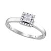 Image 1 : Womens Princess Diamond Cluster Ring 1/4 Cttw 10kt White Gold - REF-20Y9N