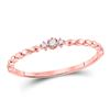 Image 1 : Womens Round Diamond Stackable Band Ring .03 Cttw 10kt Rose Gold - REF-5K9Y