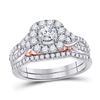 Image 1 : Round Diamond Bridal Wedding Ring Band Set 1 Cttw 14kt Two-tone Gold - REF-98M5H