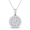 Image 1 : Womens Round Diamond Cluster Pendant 1/4 Cttw 10kt White Gold - REF-16R9X