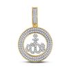Image 1 : Mens Round Diamond Allah Islam Charm Pendant 1/2 Cttw 10kt Yellow Gold - REF-31K9Y