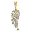 Image 1 : Mens Round Diamond Angel Wing Charm Pendant 1/2 Cttw 10kt Yellow Gold - REF-27H9R