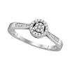 Image 1 : Round Diamond Cluster Bridal Wedding Engagement Ring 1/8 Cttw 10kt White Gold - REF-15F5W