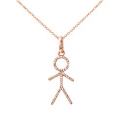 0.18 CTW Diamond Necklace 14K Rose Gold - REF-21X9R