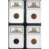 Image 1 : Lot of Four NGC Lincoln Cents Red