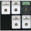 Image 1 : Lot of Five Liberty Head Three Cent Nickels Proof
