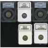 Image 1 : Lot of Five Shield Nickels Proof