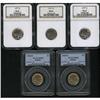 Image 1 : Lot of Five Buffalo Nickels PCGS and NGC