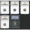 Image 1 : Lot of Five Mercury Dimes NGC and PCGS Proof