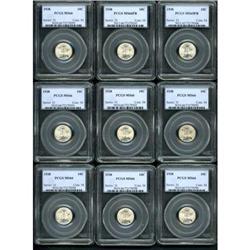 Lot of Twenty Two 1938 Mercury Dimes PCGS