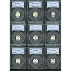 Lot of One Hundred Thirty Three Mercury Dimes PCGS