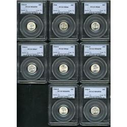 Lot of One Hundred Fifty Two Mercury Dimes PCGS