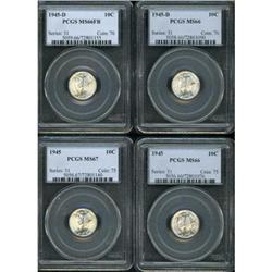 Lot of One Hundred Five Mercury Dimes PCGS